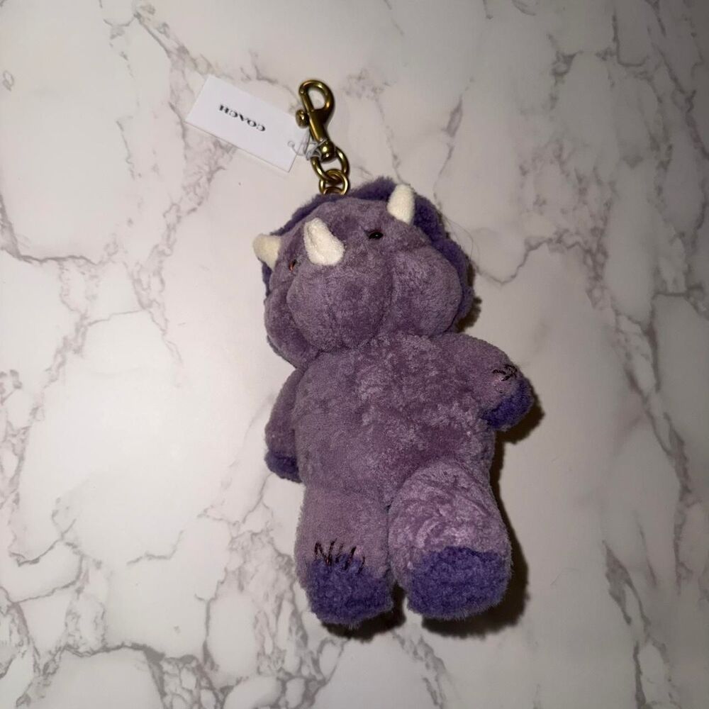 Coach Rexy 10th Birthday Purple Trixy Dinosaur Bag Charm Shearling